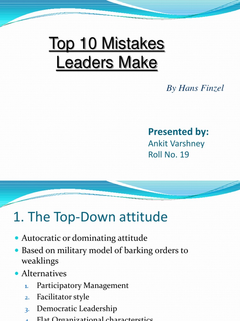Top 10 Mistakes Leaders Make | PDF