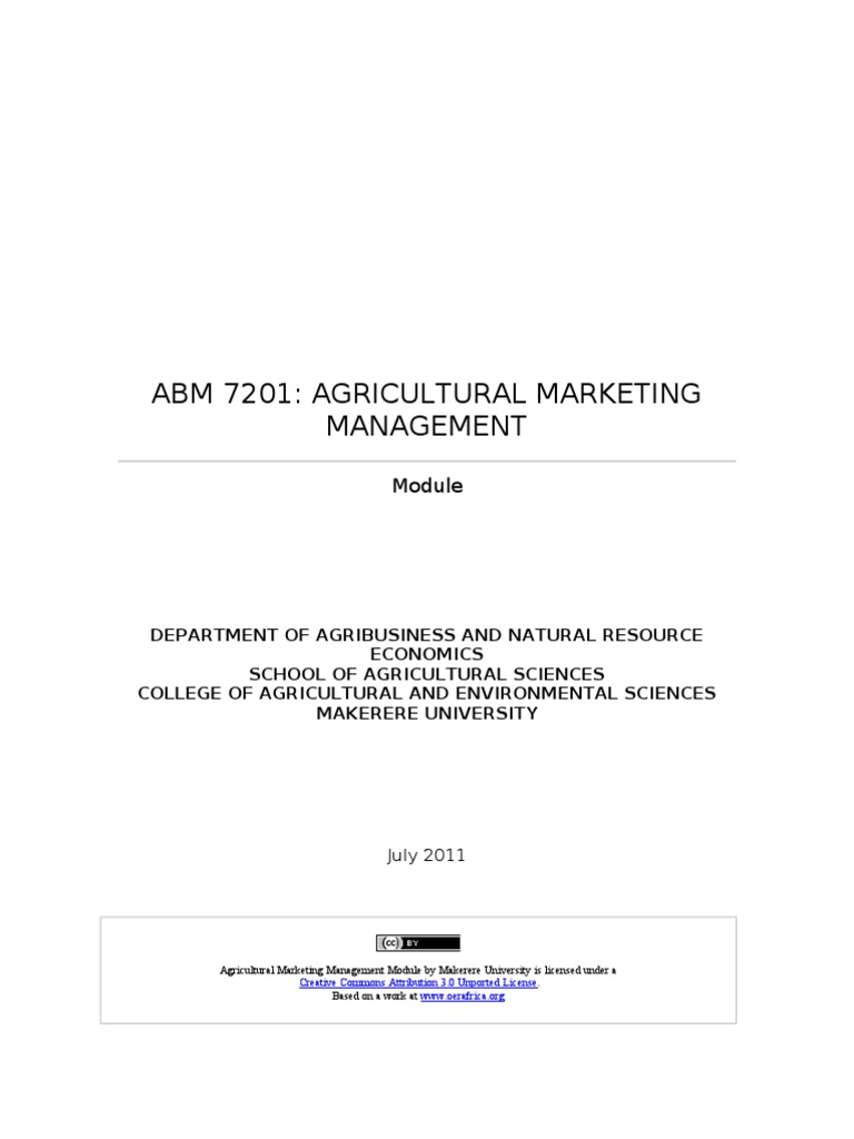 Agricultural Marketing Management Module | PDF | Sales | Marketing