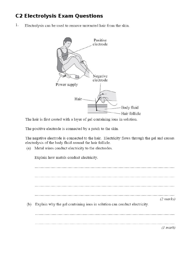 AQA C2 Electrolysis Past Paper Questions PDF