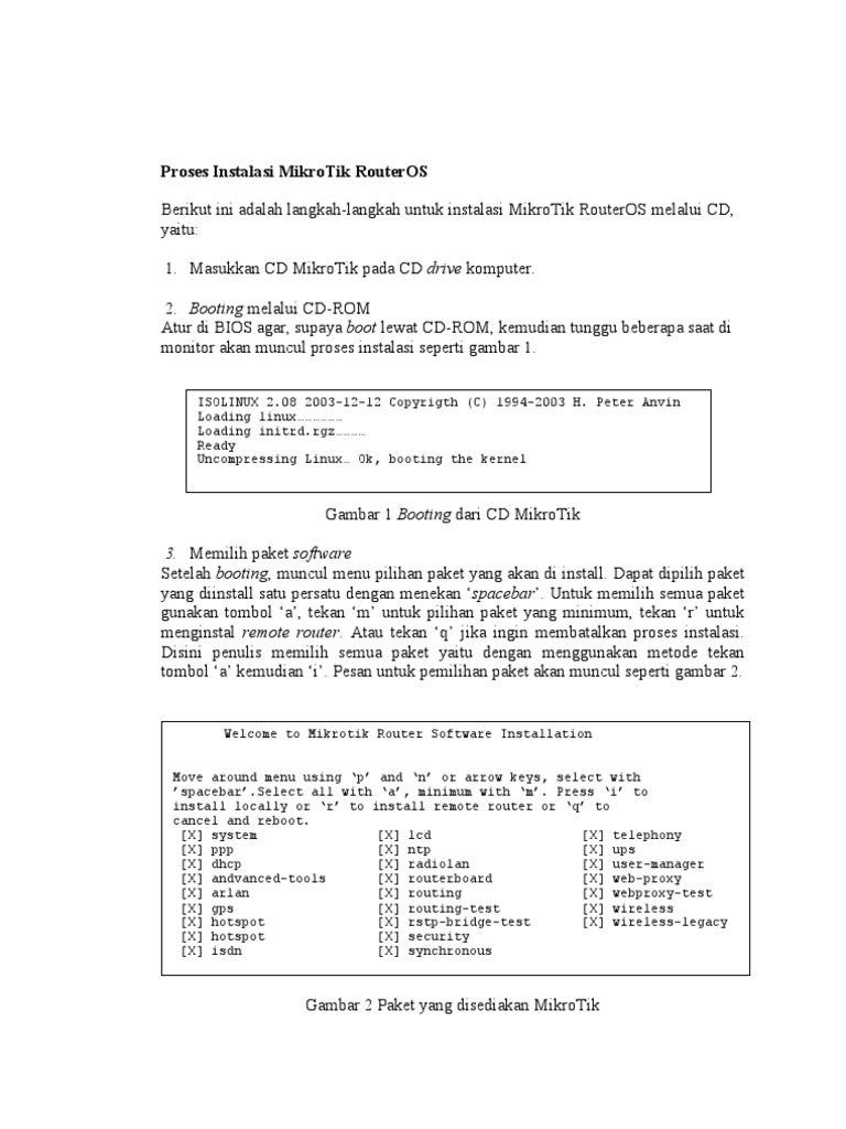 Instalasi MikroTik RouterOS Langkah-demi-Langkah | PDF