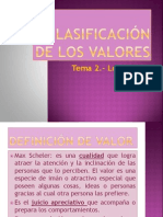 Clasificacion de Los Valores