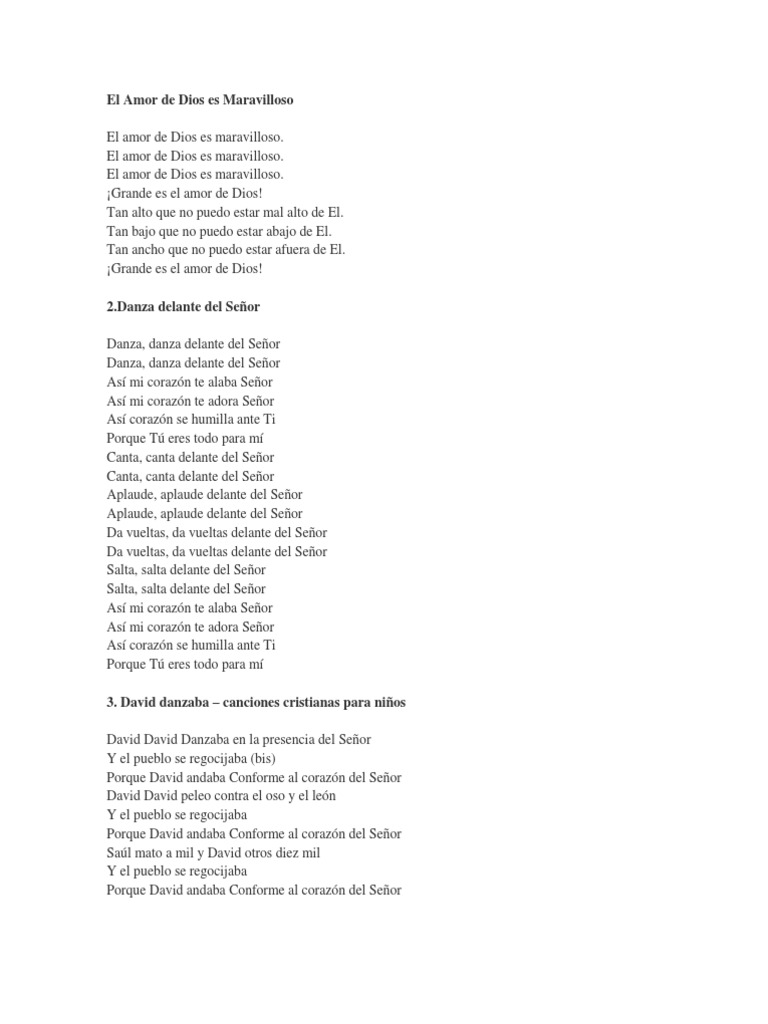 Letra De Canciones Cristianas Docx Abrahan David