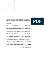 Costing For The Pipeline and Sanitation Project