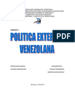 Análisis de La Política Exterior Venezolana Antes Del Proceso Bolivariano