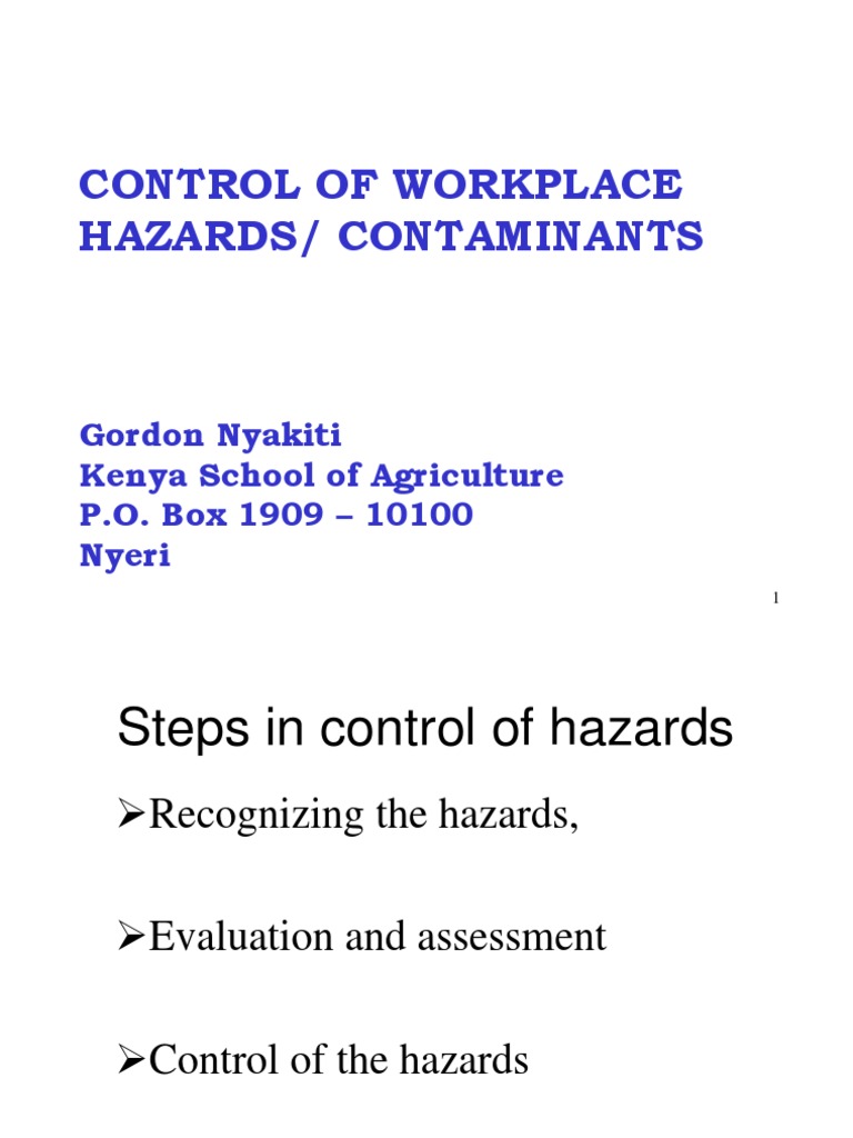 Controlling Workplace Hazards Guide | PDF | Personal Protective ...