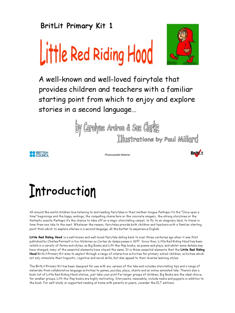 Red Riding Hood Pdf Storytelling Little Red Riding Hood