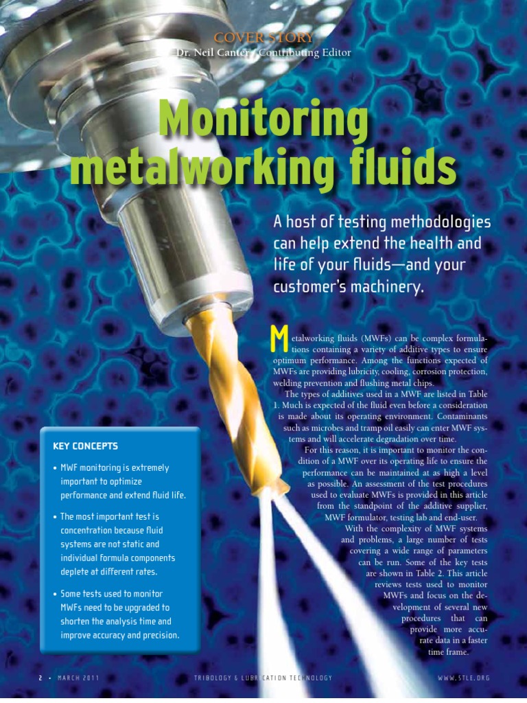 Monitoring Metal Working Fluids Gas Chromatography High Performance