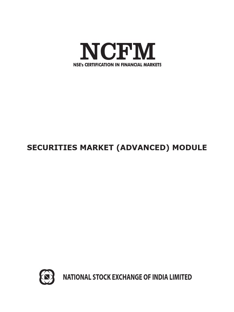 Securities Market (Advanced) Module PDF | PDF | Securities (Finance) |  Stocks