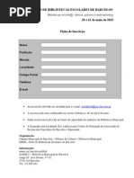 Ficha de inscrição - III ENCONTRO DE BIBLIOTECAS ESCOLARES DE BARCELOS