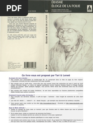 Erasme Eloge De La Folie
