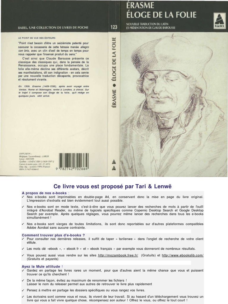 Erasme Eloge De La Folie