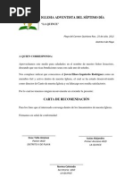 Cantata Juvenil - carta de invitación para las iglesias