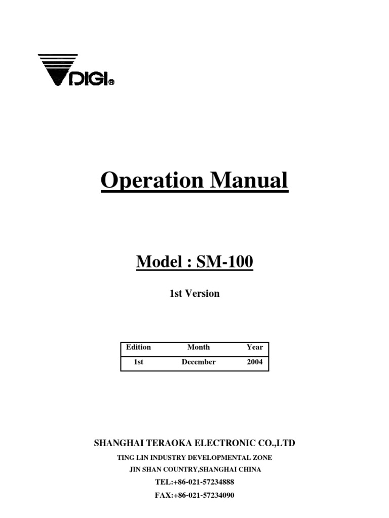 SM100 Operation Manual Book | PDF | Computer File | Receipt