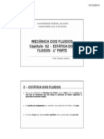 MECÂNICA DOS FLUIDOS - Capitulo 02 - 1a Parte