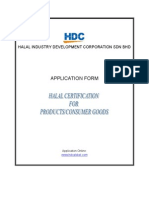 Application Form: Halal Industry Development Corporation SDN BHD