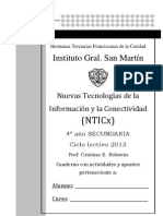 Cuaderno Con Actividades y Apuntes de NTICx 2013