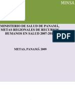 Metas en Salud de La Republica de Panama 2007-2015