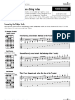 Master guitar neck with 3-note scales