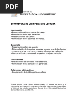 Estructura de un informe pdf