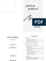 Arendt, Hannah - Que Es La Politica PDF