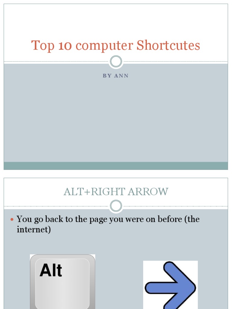 Top 10 Computer Shortcutes | PDF