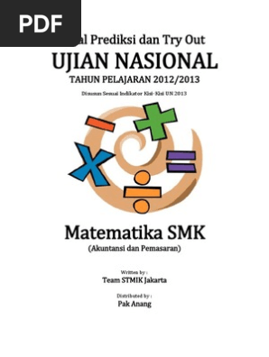 Soal Try Out Un Matematika Smk Akuntansi Dan Pemasaran Paket 72