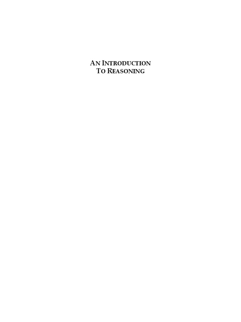 An Introduction To Reasoning - Cathal Woods2010 | PDF | Argument | Theory  Of Justification