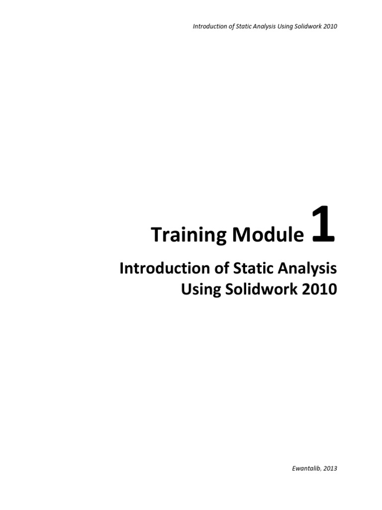 Introduction Of Static Analysis Using Sw 2010 Pdf Strength Of