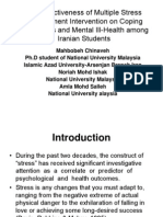 The Effectiveness of Multiple Stress Management Intervention On Coping Responses and Mental Ill-Health Among Iranian Students
