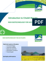 Introduction To Citadel Biocat+: New Biotechnology For Ad Plants