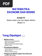 Kuliah IV Penerapan Matriks