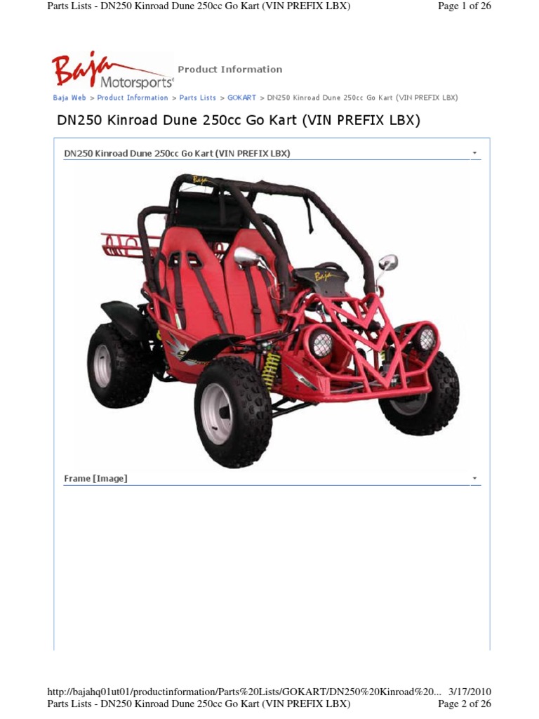 kinroad go kart parts