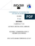 RESUMEN ADMINISTRACIÓN Y AHORRO DE ENERGÍA CAPITULO 7 Y 8