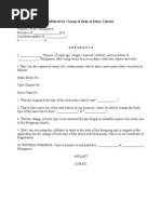 Affidavit for Change of Color of Motor Vehicle  Affidavit  Land Vehicles