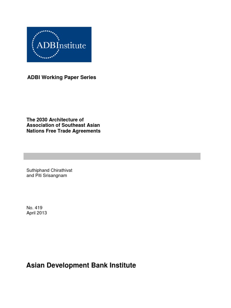 The 2030 Architecture of Association of Southeast Asian Nations Free ...