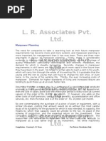 L. R. Associates Pvt. LTD.: Manpower Planning