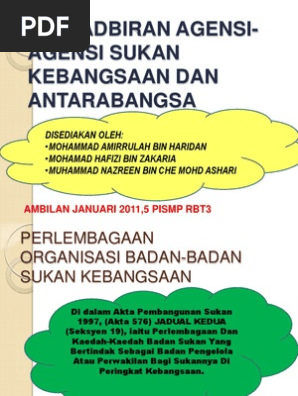 Pentadbiran Agensi Dalm Sukan Kebangsaan Pdf