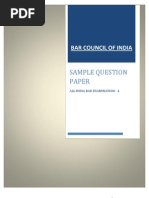 Sample Question Paper: Bar Council of India