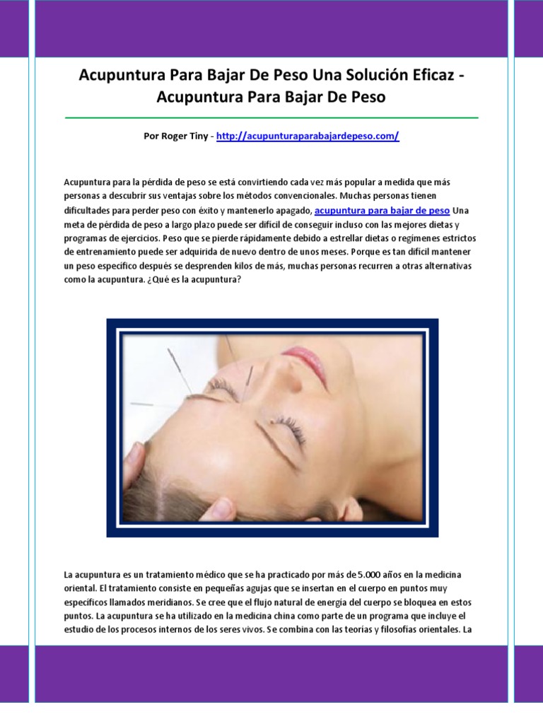 Acupuntura para Bajar de Peso | PDF | Acupuntura | Dieta