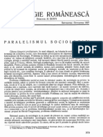 Paralelismul socilogic - D. Gusti