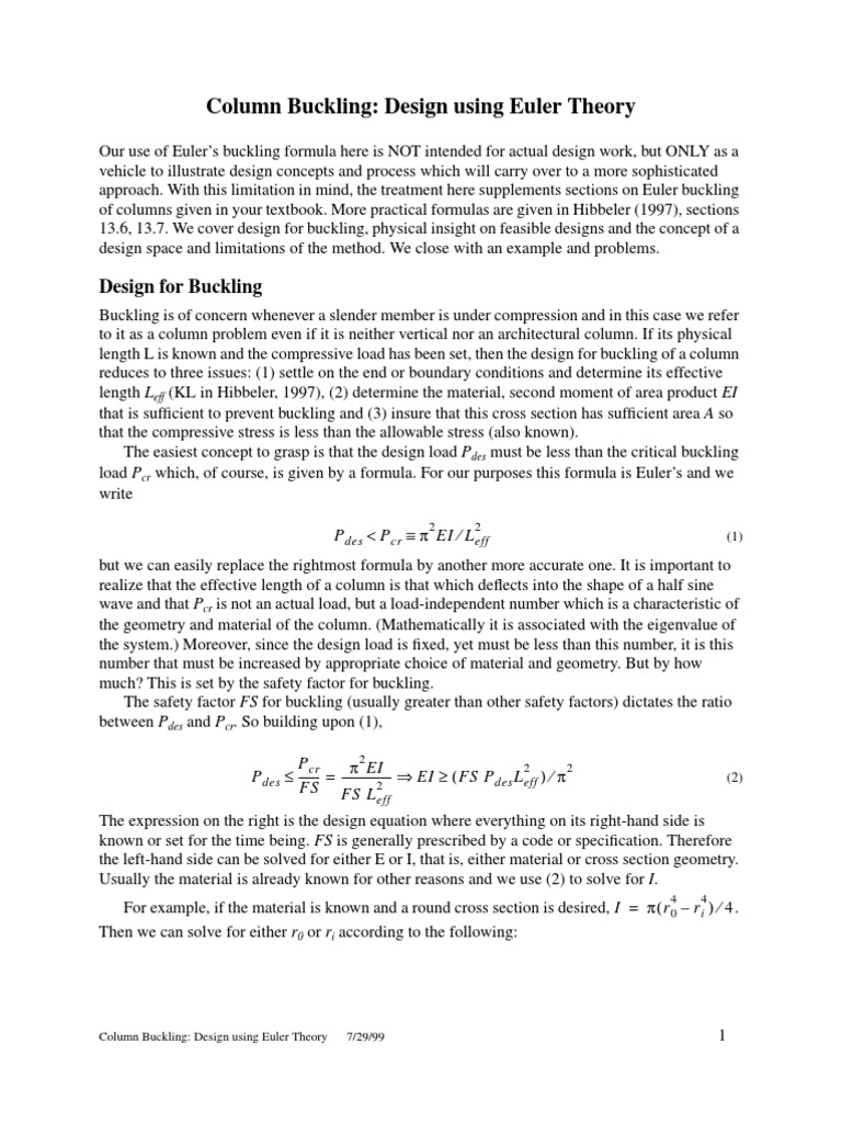 Column Design PDF | PDF | Buckling | Column