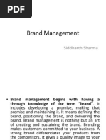 Brand Management: Siddharth Sharma