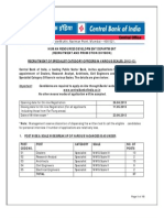 Central Bank of India - Specialist Officer Recruitment Notification 2013