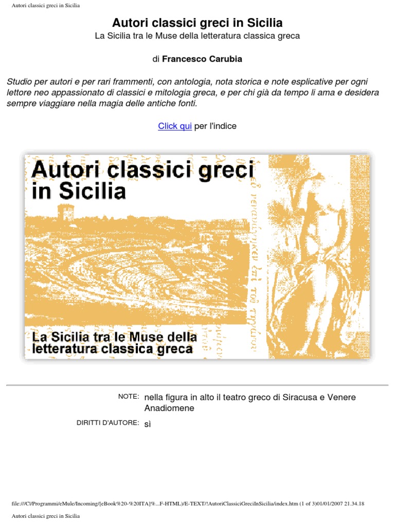 Letteratura Greca Autori Vari