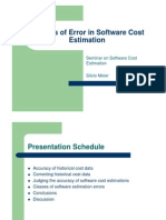 Sources of Errors in Cost Management of Software