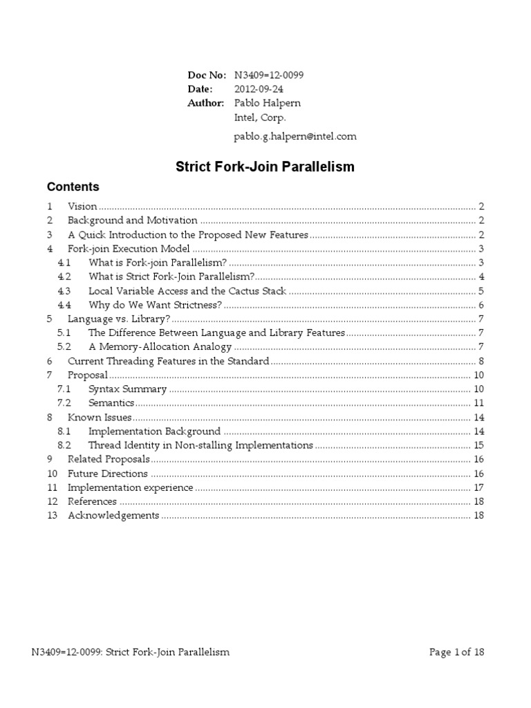 N3409 Strict Fork Join Parallelism | PDF | Thread (Computing ...