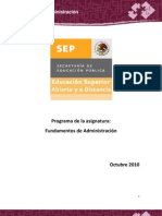 Programa Desarrollado Fundamentos de Administración - UNADM