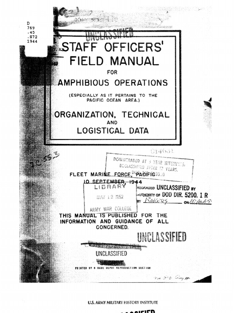 Amphibious Operations, Staff Officers' Manual, USMC, Nov 1944
