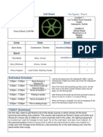 Call Sheet (Day 1 of 2)