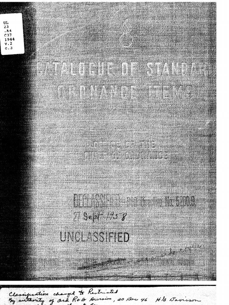Standard Ordnance Items Catalog, 1944, Vol 2 | PDF | Technology
